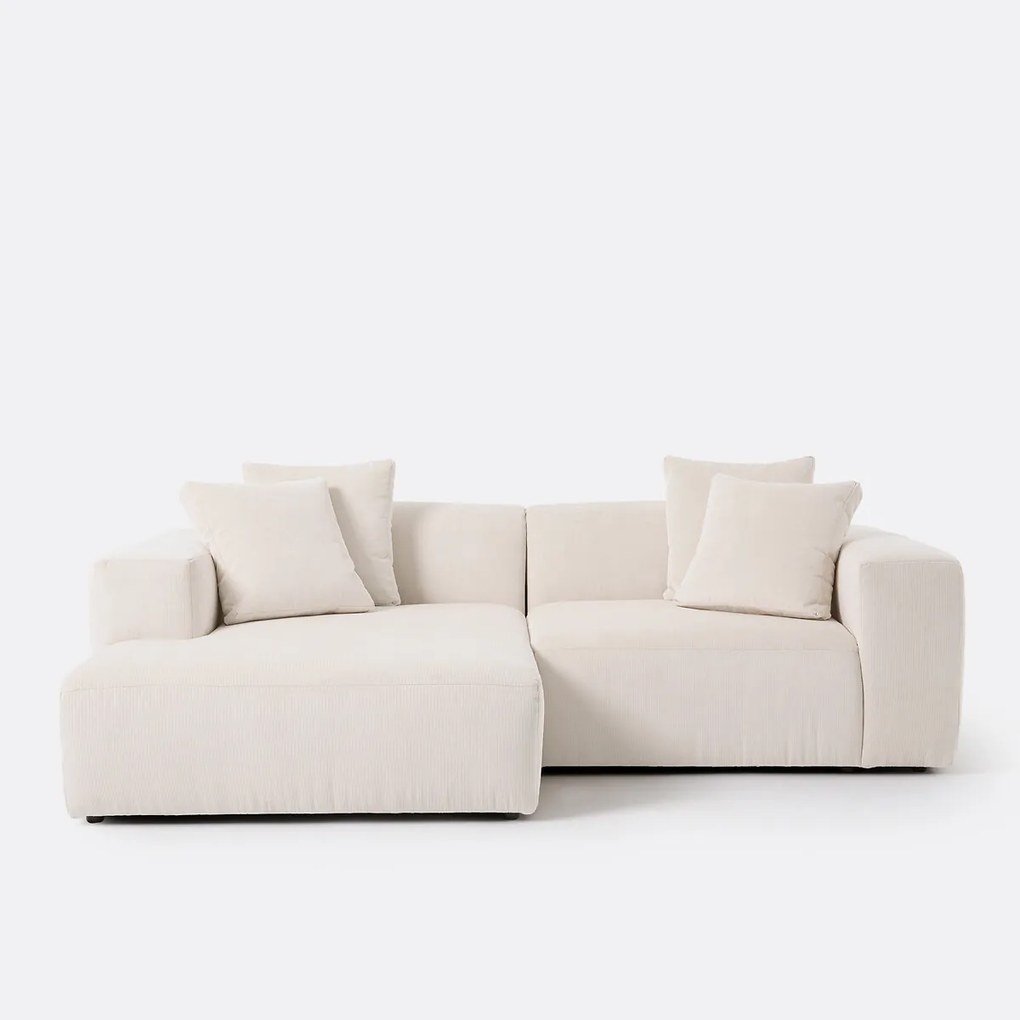 Linker hoekbank, ribfluweel, Liora