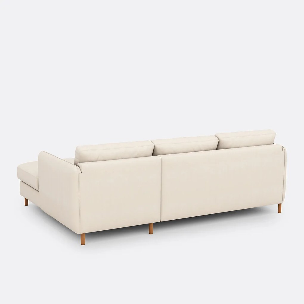 4-zits hoekbank rechts in polyester, LOMÉO