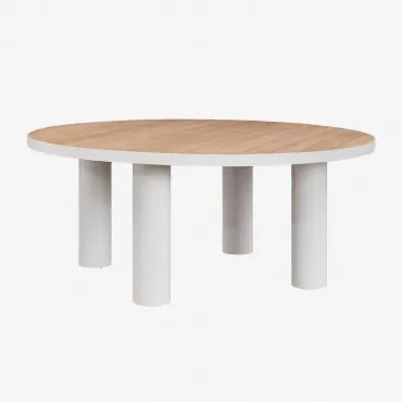 Ronde Tuintafel Riviera Ø180 Cm In Teakhout En Aluminium Teakhout - Sklum