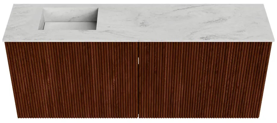 Mondiaz Joya DLux 100cm toiletmeubel ruby met wastafel faye links 1 kraangat opalo
