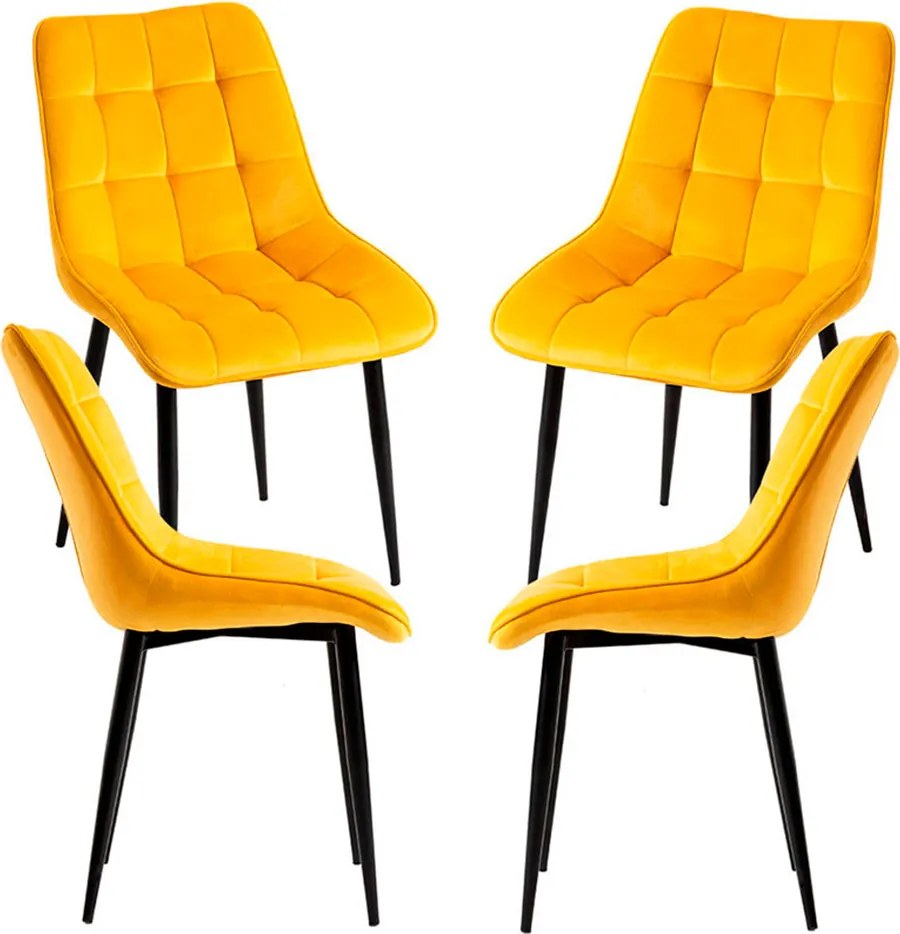 Set 4 Cade Fluwelen Stoelen