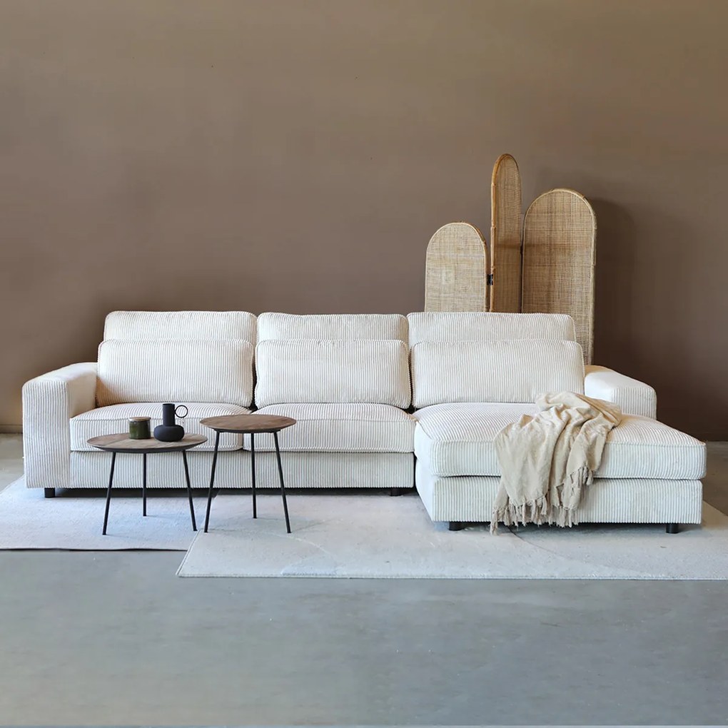 PEPP Interiors Lech Creme Ribstof Hoekbank
