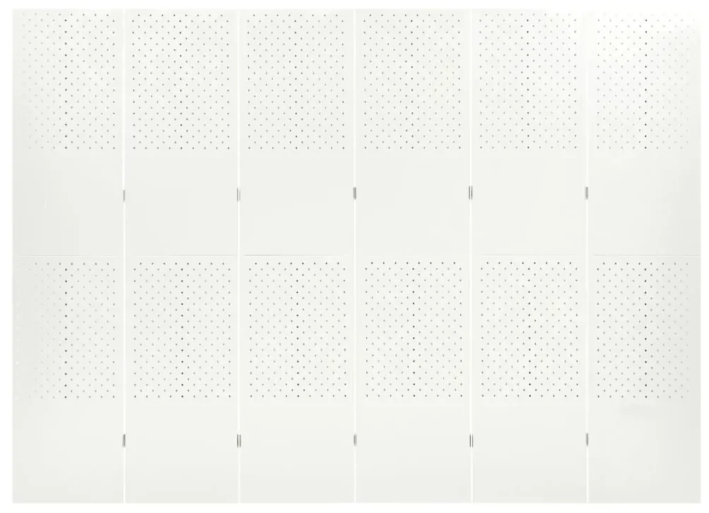 vidaXL Kamerscherm met 6 panelen 240x180 cm staal wit
