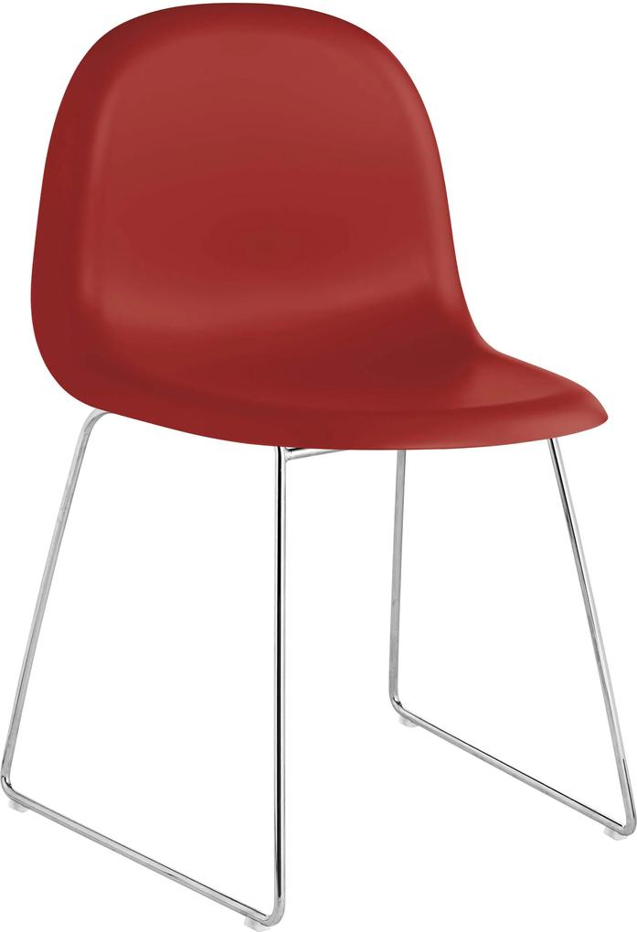 Gubi Gubi 3D HiRek Sled stoel met chroom onderstel rood