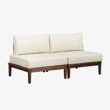 Giulia 2-delige Modulaire Tuinbank In Acacia Donker Acaciabruin - Sklum