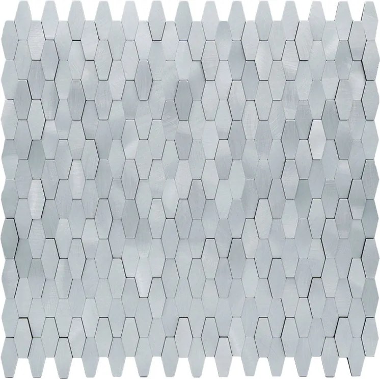 Zelfklevende Mozaïektegels Metaal | Picket 3D Zilver | 31×30 cm | Keuken, Bad & WC
