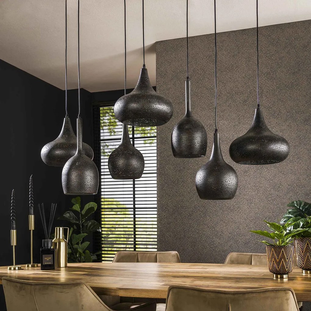 Speelse Hanglamp Zwart Metaal