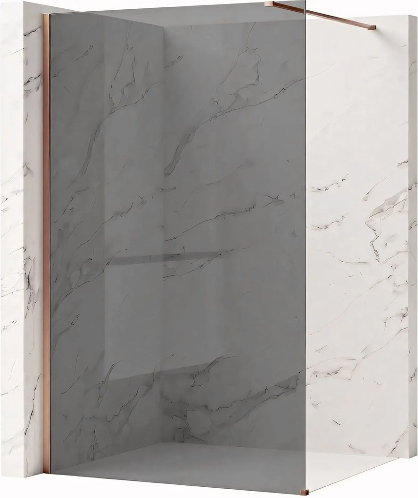 Walk-in douchewand Rea Flexi Grey / Brush Copper 110