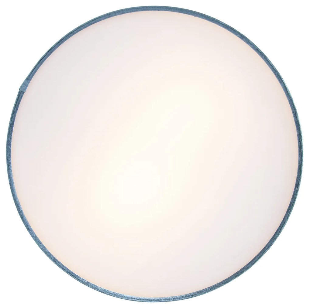 Moderne plafondlamp blauw 40 cm met gouden binnenkant - Drum