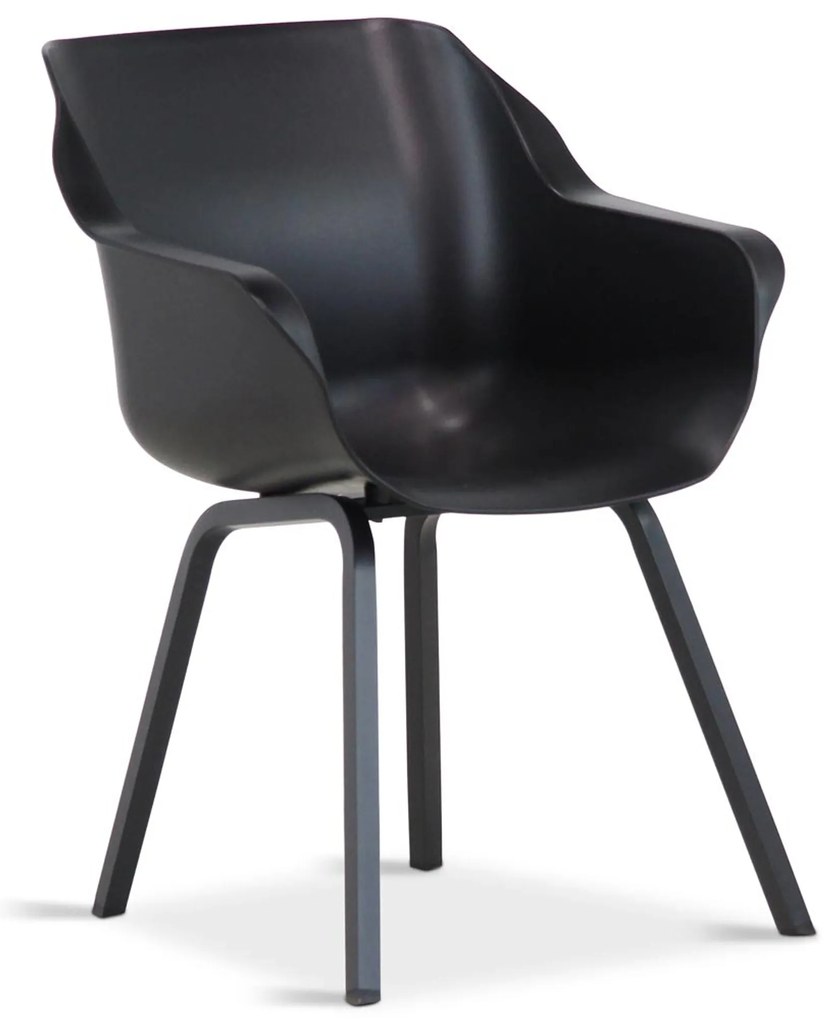 Tuinset 6 personen 240 cm Kunststof Zwart Hartman Sophie