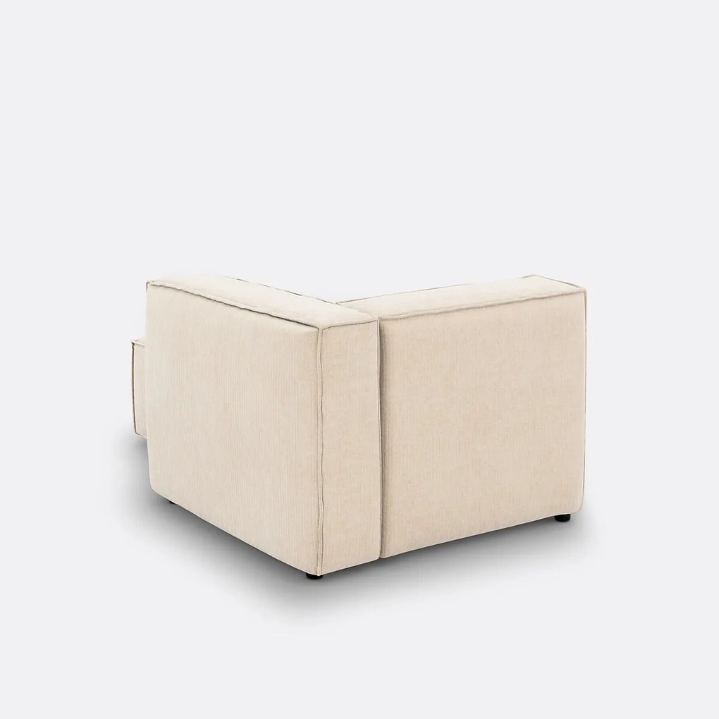 Fauteuil voor modulaire bank, vintage ribfluweel, Seven