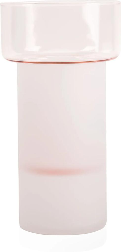 XLBoom | Vaas Bencia large: diameter 18 cm x hoogte 14 cm wit, roze vazen glas vazen & bloempotten decoratie | NADUVI outlet