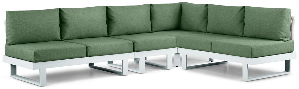 Hoek loungeset 6 personen Aluminium Wit  Lifestyle Garden Furniture Lorenzo