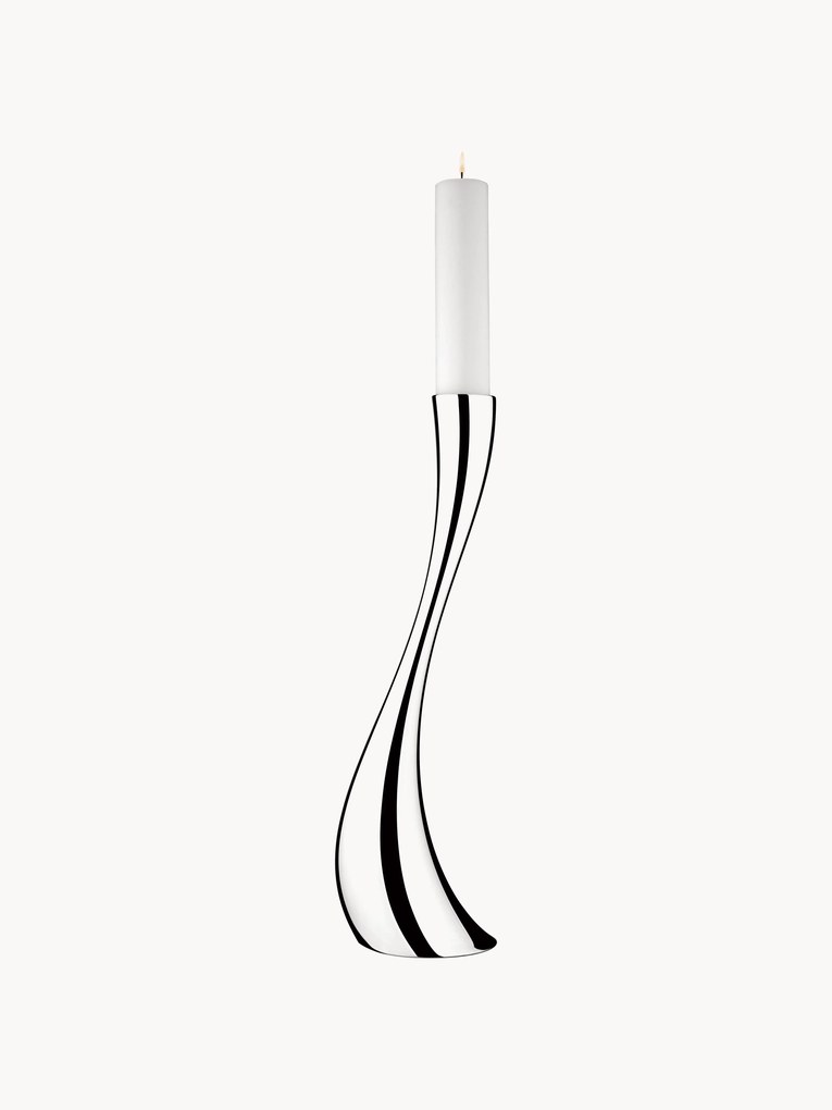 Edelstalen kaarshouder Cobra in organische vorm, H 60 cm