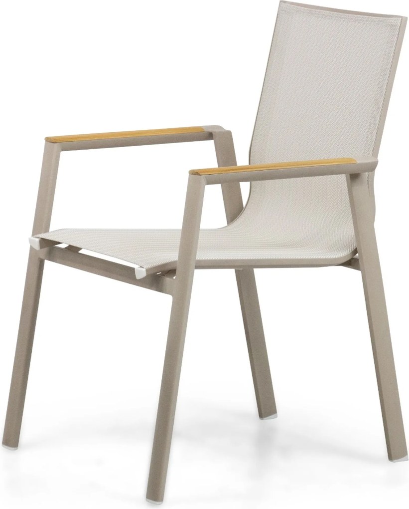 Tuinset 6 personen 160 cm Aluminium Zand/Beige Lifestyle Garden Furniture Fiora/Rockville