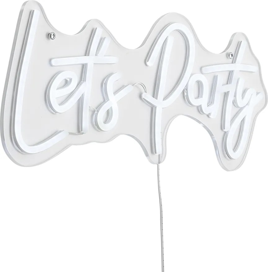 Neon wandlamp wit incl. LED - Let's Party