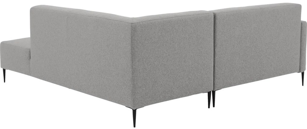 Goossens Key West lichtgrijs, stof, 2-zits, modern design met ligelement rechts