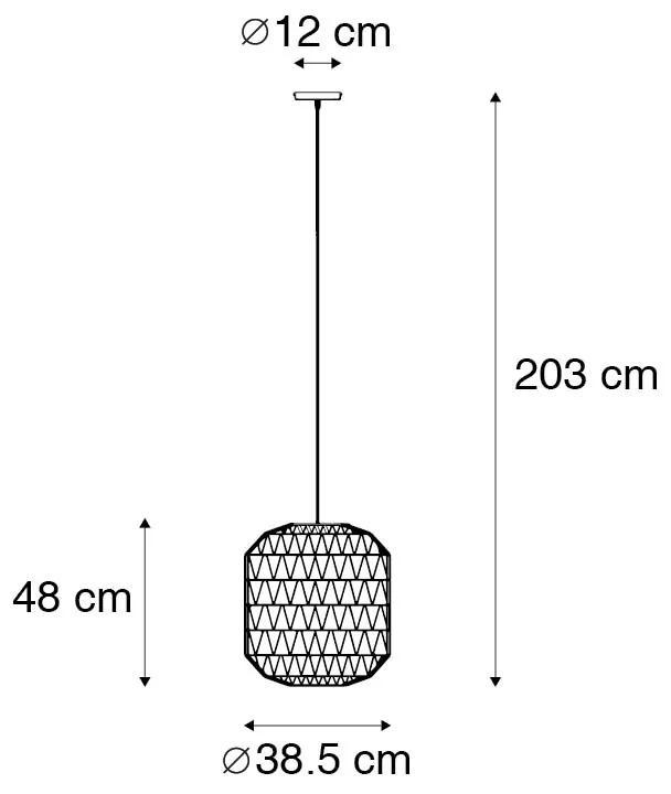 Retro hanglamp zwart 40 cm - Lina Hive Retro E27 Draadlamp cilinder / rond Binnenverlichting Lamp