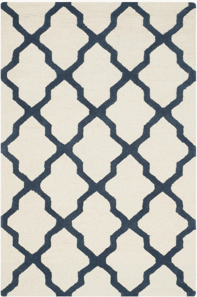 Handgetuft laagpolig wollen vloerkleed Ava