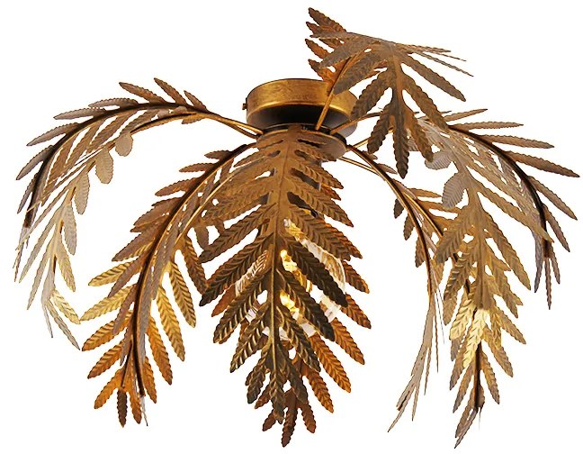 Vintage plafondlamp goud 45cm rond - Botanica