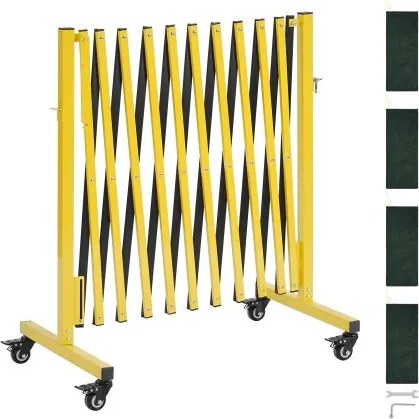 VEVOR Uitschuifbare schaarpoort, dubbele barrière met vergrendelbare wielen, verstelbare hoogte 3,94 m, mobiele veiligheidsbarrière voor waarschuwingsdoeleinden, metalen barricade voor buiten- en industrieel gebruik