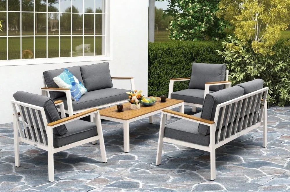 Zakintos Koffie 6 aluminium set wit Garden Point