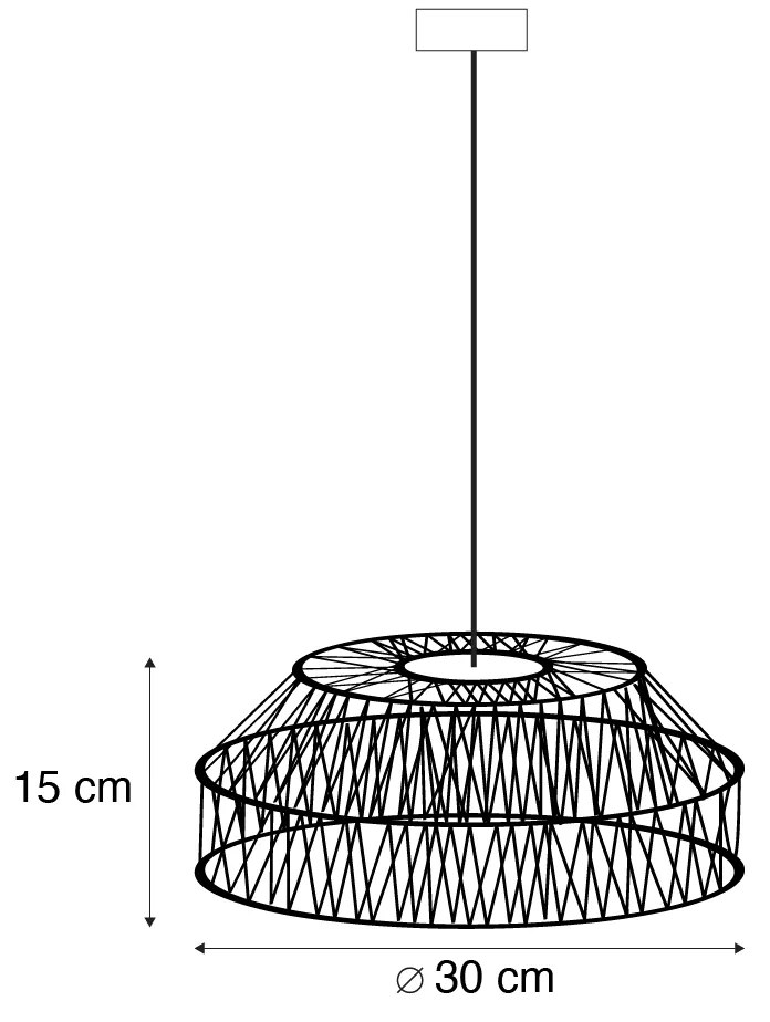 Buitenlamp Japandi hanglamp beige touw IP44 - CalabardinaJapandi E27 IP44 Scandinavisch Buitenverlichting rond
