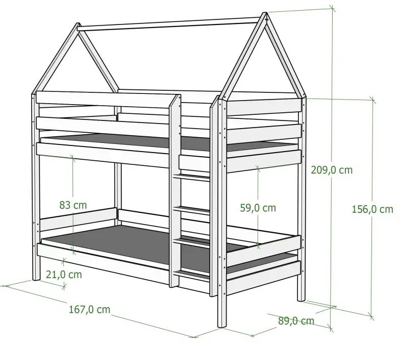 Kinderen Roze Stapelbed van massief hout - Barnie For Kids Kinderen Junior 5059914032428 Children's Beds Home, 160x80, Geen, Matras van schuim/latex v