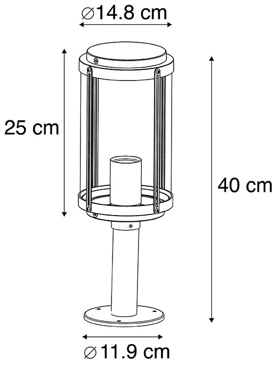 Design buitenlamp zwart 40 cm IP44 - Schiedam Design E27 IP44 Buitenverlichting