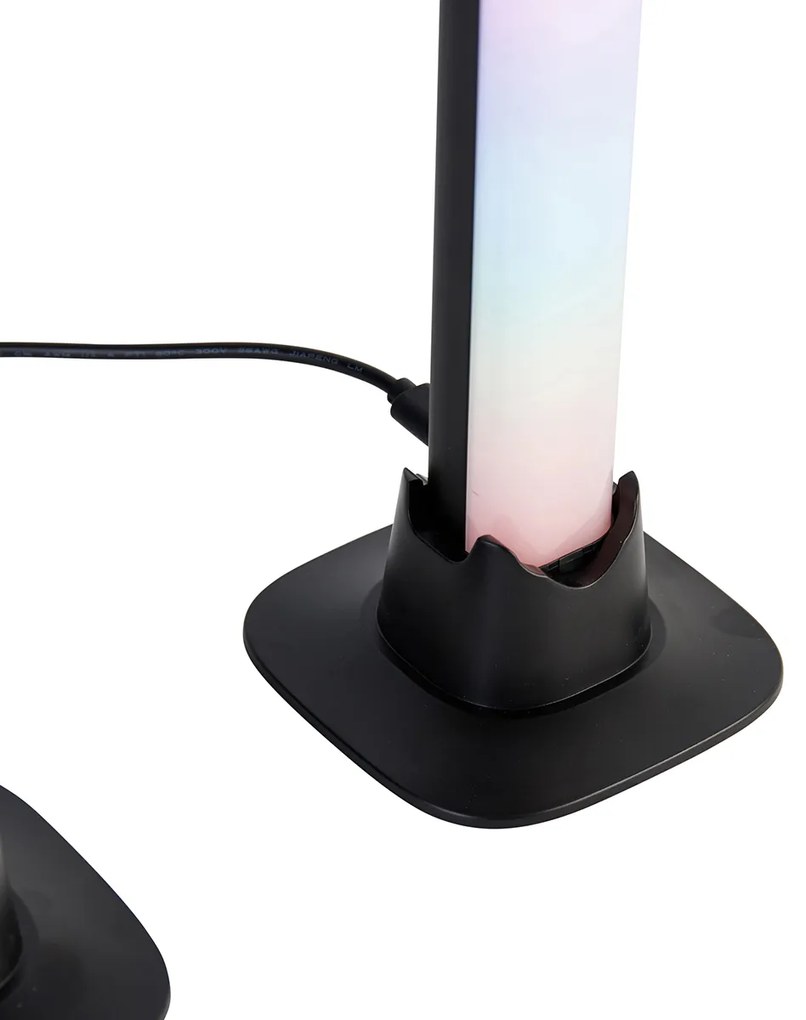 Tafellamp met dimmer zwart incl. LED met afstandsbediening en RGB - Arnold Modern Binnenverlichting Lamp