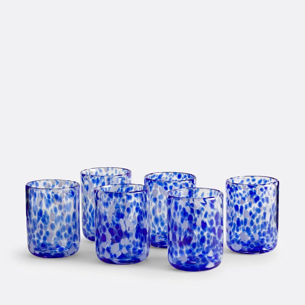 Set van 6 gespikkelde glazen, Dotio