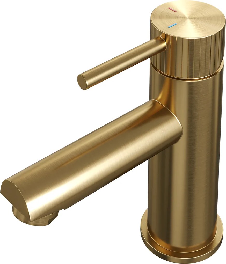 Brauer Stripe wastafelkraan model A met ColdStart messing geborsteld PVD