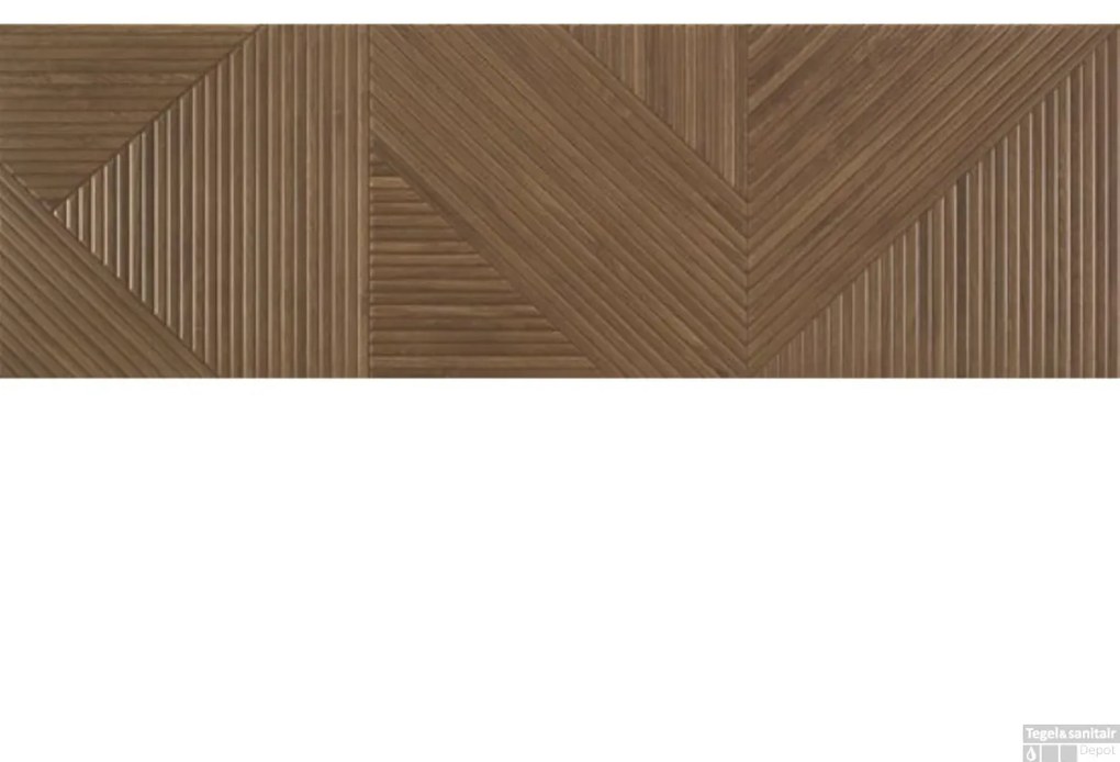 Valence Stripes decor wandtegel 32x100cm bruin donker