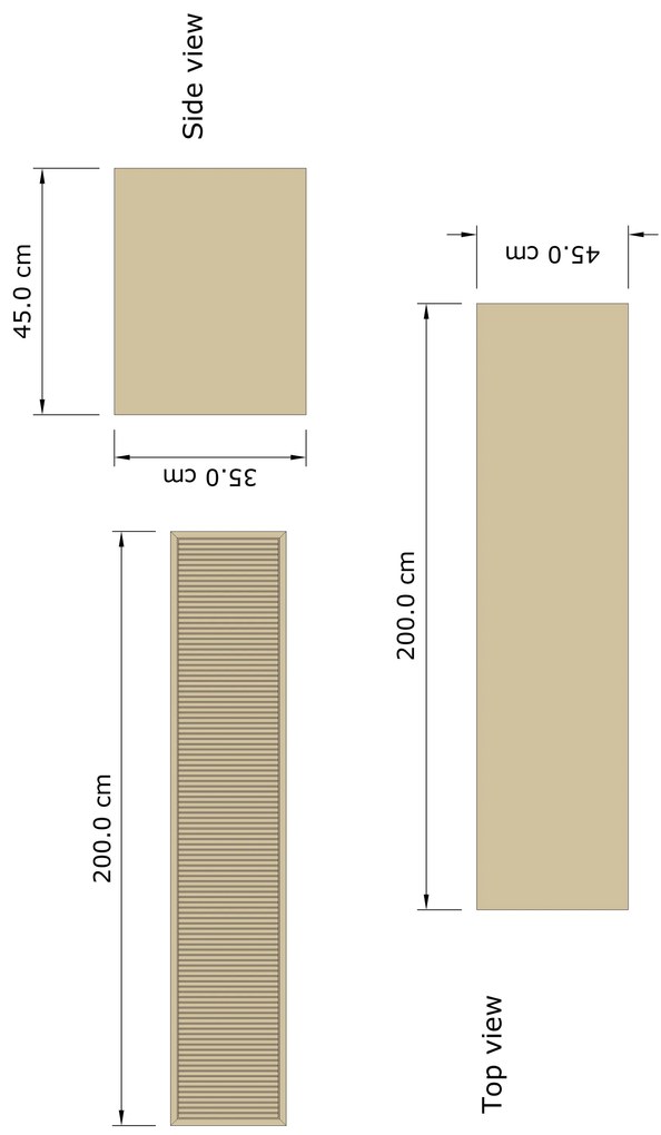 Gliss Design Heronimus badmeubel met ribbelfront 200cm met 2 lades castle brown