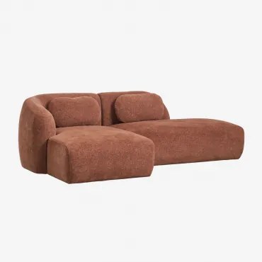 2-delige Linker Modulaire Chaise Longue Bank Met Rechter Divan In Chenille Coquette Chenille Roestbruin - Sklum