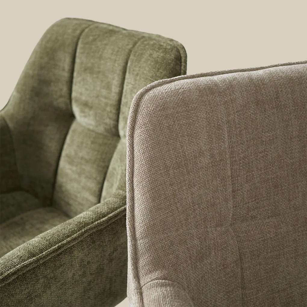 Beige Eetkamerstoel Met Stiksels