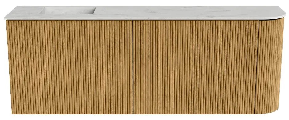 Mondiaz Joya DLux 110cm toiletmeubel ronding rechts oak met wastafel faye links zonder kraangat opalo