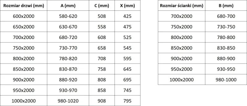 Mexen Exo scharnierende douchecabine 100 x 100 cm, transparant, zwart - 8181-100-100-70-00