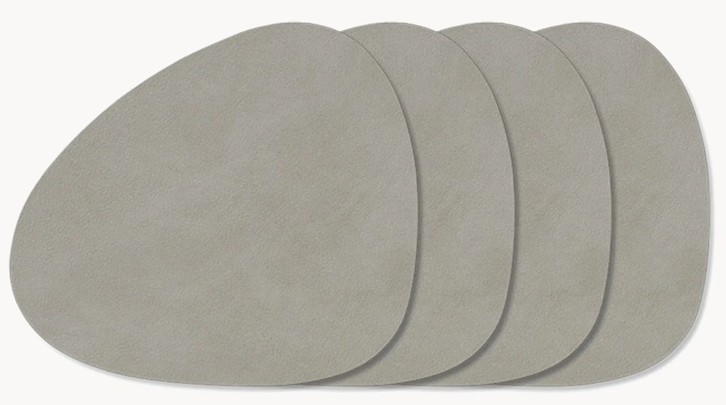 Asymmetrische leren placemats Curve, 4 stuks