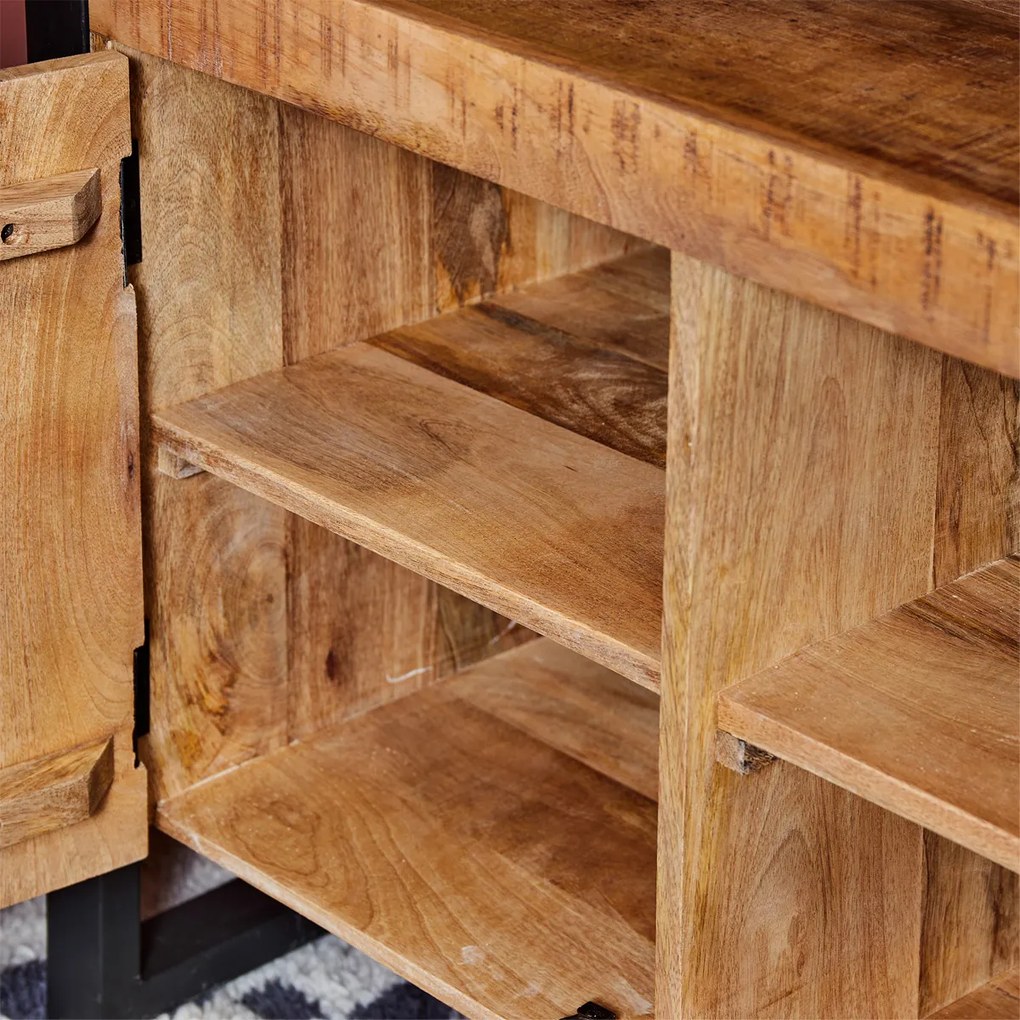 Starfurn Boaz Industrieel Dressoir Van Mangohout 175 Cm - 175x45x90cm.