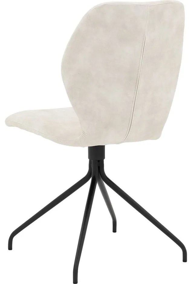Goossens Eetkamerstoel Hera wit velvet stof leuning, modern design