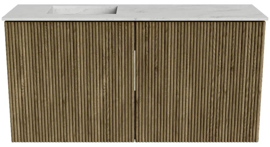 Mondiaz Joya DLux 80cm toiletmeubel dusk met wastafel faye links zonder kraangat opalo