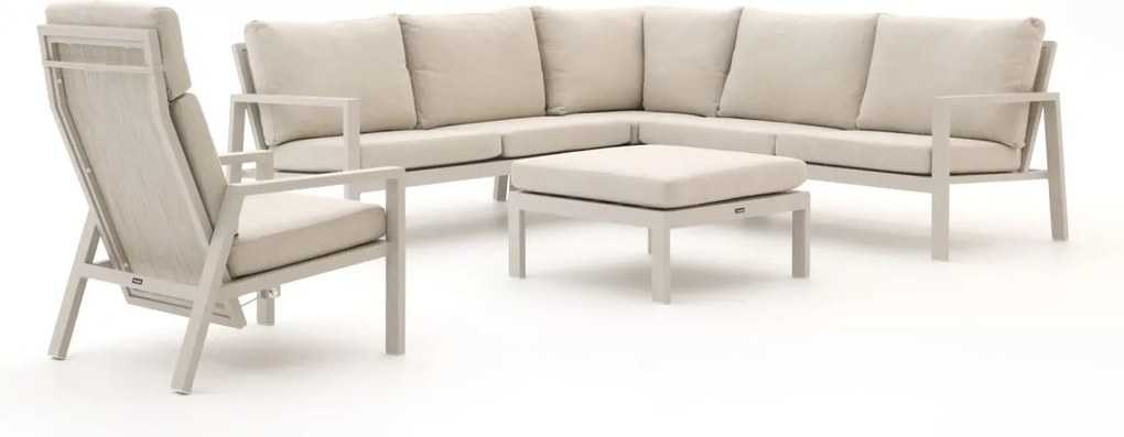 Hoek loungeset Manifesto  | 6 personen | Loungeset Beige | Hoekbank Aluminium | Kees Smit Tuinmeubelen