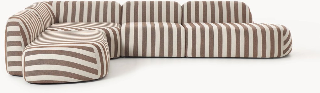 XL modulaire gestreepte hoekbank Wolke