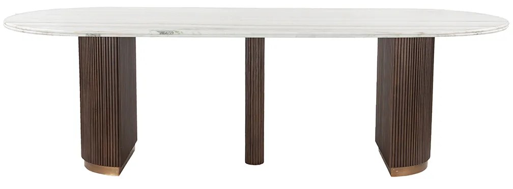 Richmond Interiors Mayfield Ovale Eettafel Marmer 250 Cm - 250 X 100cm.