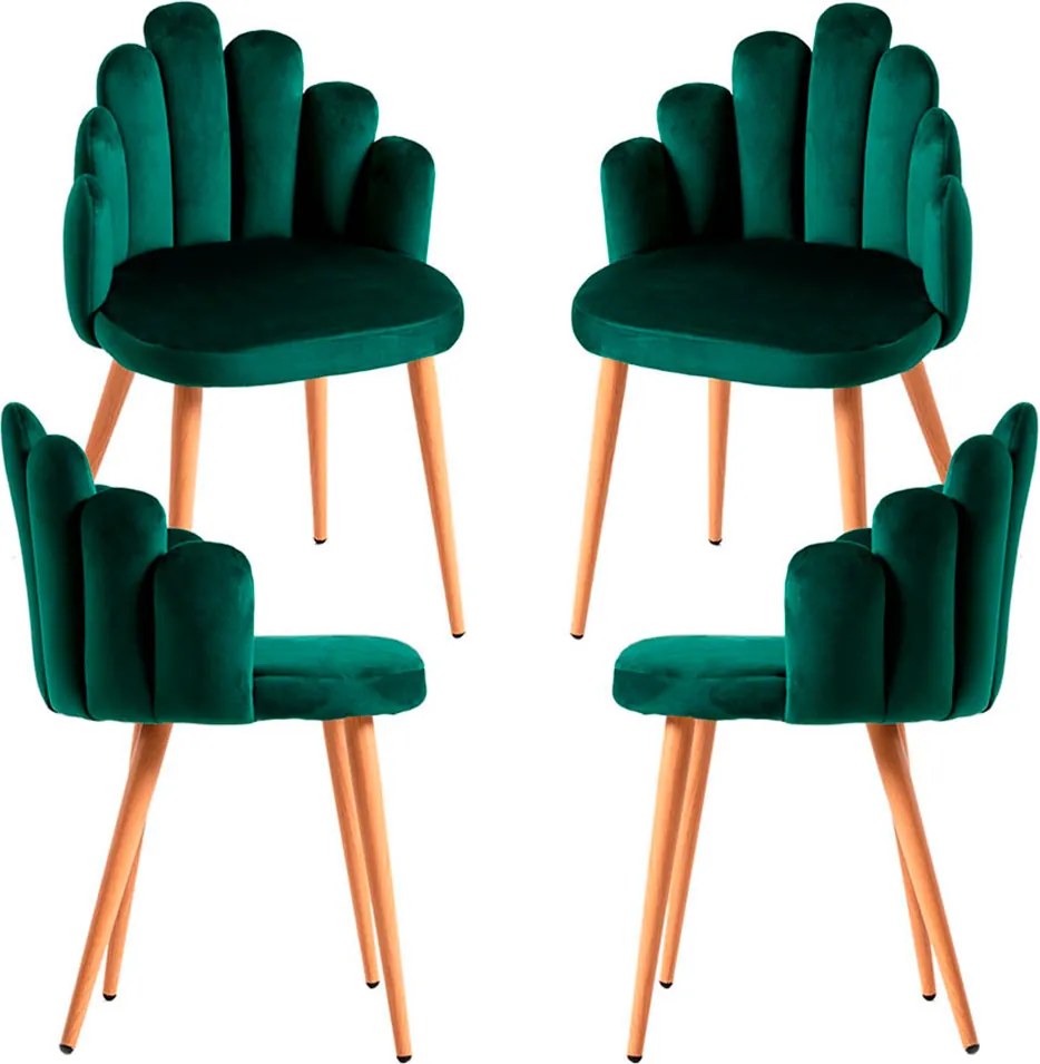 Set 4 Hand Fluwelen Stoelen