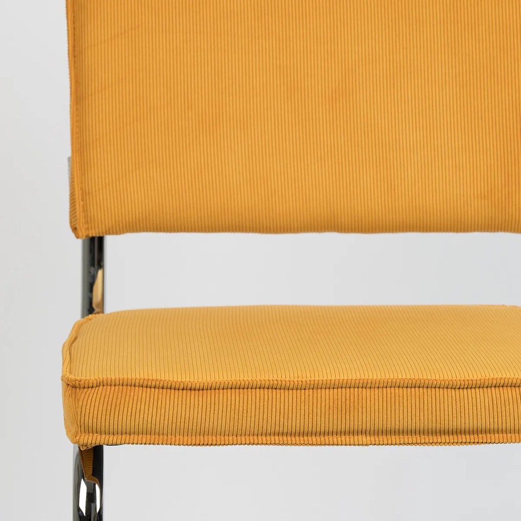 Zuiver Ridge Rib Retro Stoel Ribstof Geel