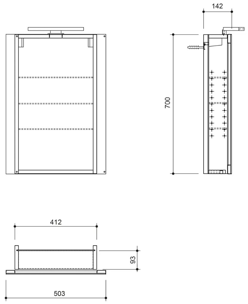 Sapho Greta spiegelkast met LED-verlichting 50x70cm wit mat