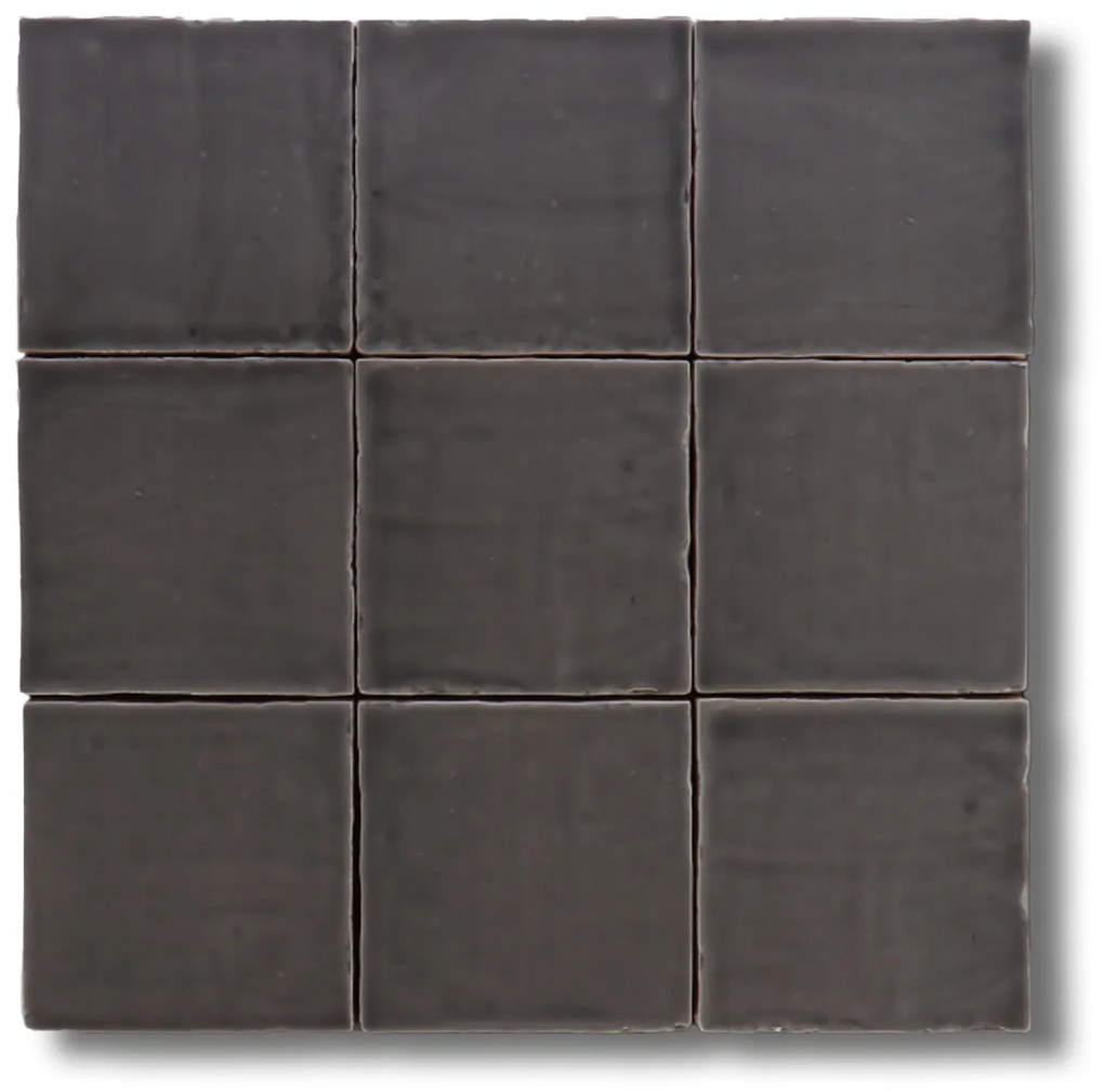 Hoogglans Handvorm Wandtegel 13x13 Cm Baltimore Grafiet RBT72