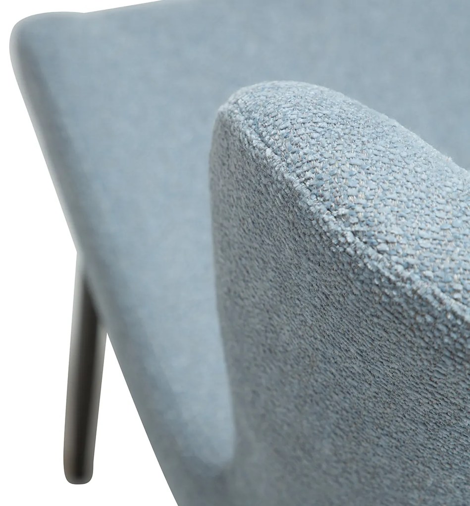 Dan-Form Glam Luxe Eetkamerstoel Boucle Blauw En Antique Pewter